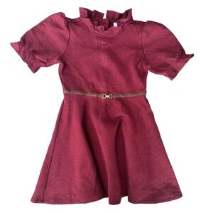Janie and Jack The Equestrian Chic Dress Girls Size 8 Horse Bit Preppy Burgundy